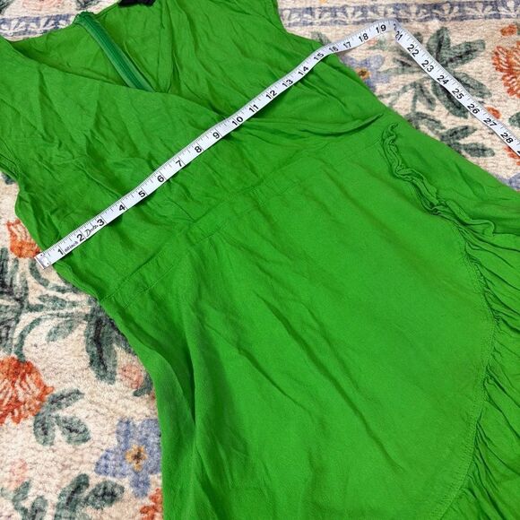 J. Crew Faux-Wrap Mini Dress in Drapey Crepe in Bright Kelly Green 12 - Picture 7 of 10